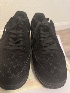 Louis Vuitton All-Black Suede Low-Top Sneakers